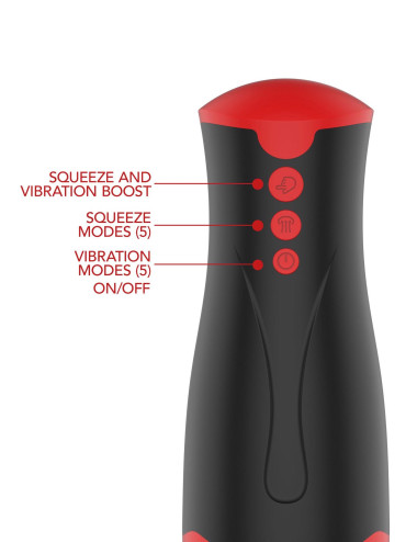 Masturbator Vibrating&Squeeze Black