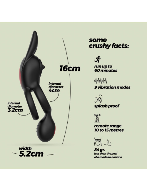 CRUSHIOUS DINGO DOUBLE VIBRATING RING WITH REMOTE CONTROL