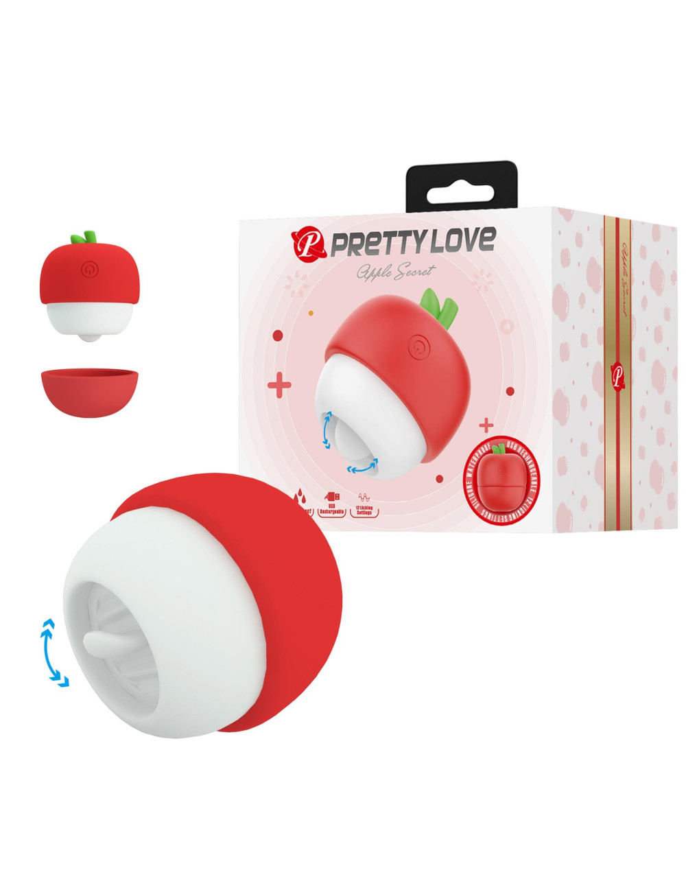 Pretty Love Apple Secret - stymulator z 12 funkcjami języczka
