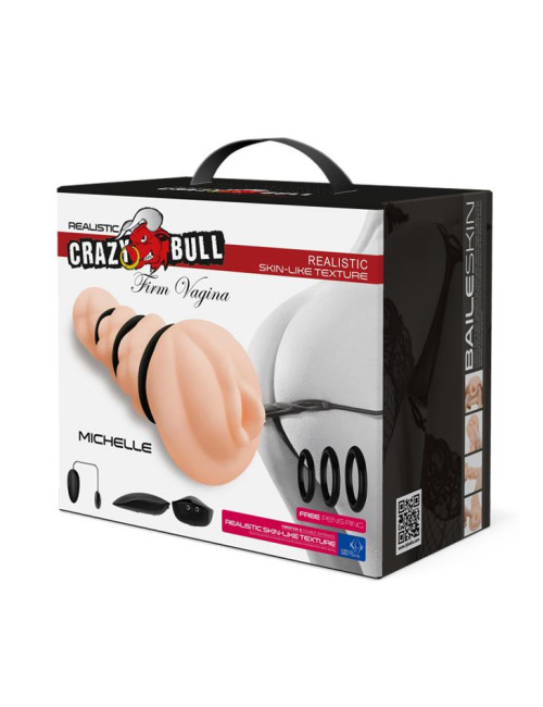 Crazy Bull Michelle - wibrujący masturbator damski/męski
