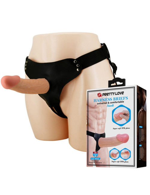 PRETTY LOVE - HARNESS BRIEFS Stark Universal Strap-On Harness 6,9'' Dildo Flesh