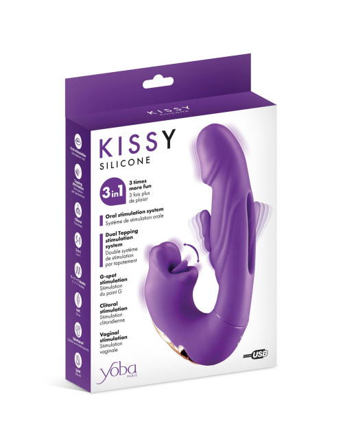 Kissy 3-in-1 Rabbit Vibrator purple