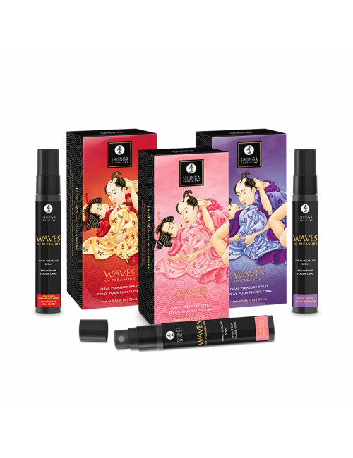 Shunga Waves Pleasure Spray Strawberry - Spray stymulujący o smaku truskawkowym