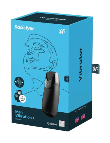 Satisfyer Men Vibration+ Connect App - Czarny wibrator męski