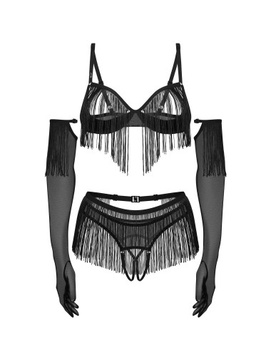 Rossay Black komplet 4-częściowy otwarty L/XL
