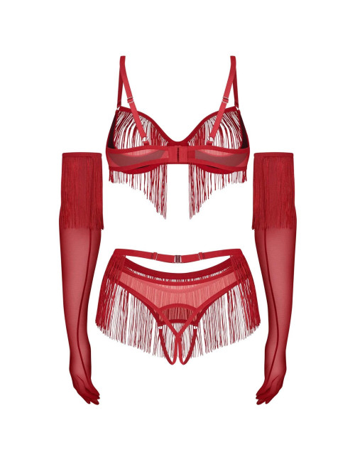 Obsessive Rossay Red Komplet 4-Częściowy Otwarty 2XL/3XL