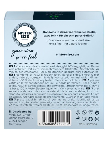 Mister Size 47mm pack of 3