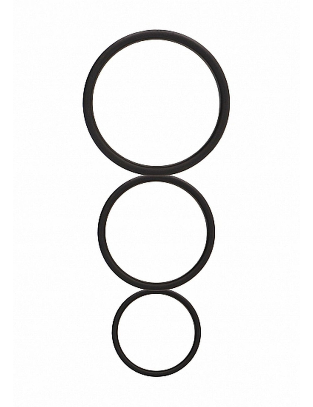 Flat Cock Ring Set - Black