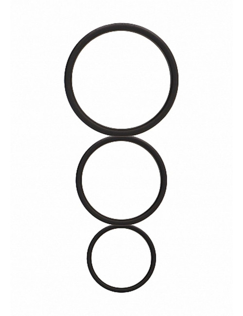 Flat Cock Ring Set - Black