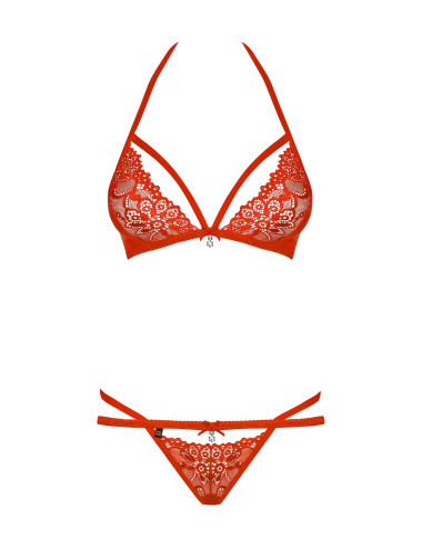 Bielizna-838-SET-3 komplet 2-częściowy czerwony S/M