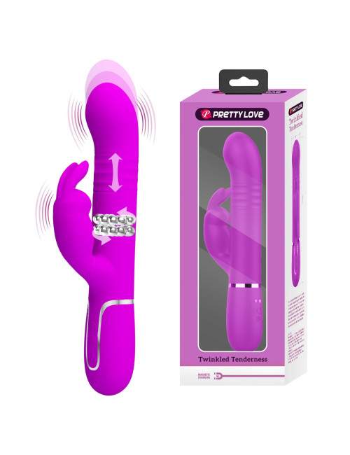 PRETTY LOVE - Coale Twinkled Tenderness Purple, 7 vibration functions 4 rotation functions 4 thrusting settings