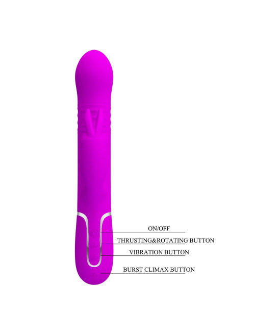 PRETTY LOVE - Coale Twinkled Tenderness Purple, 7 vibration functions 4 rotation functions 4 thrusting settings