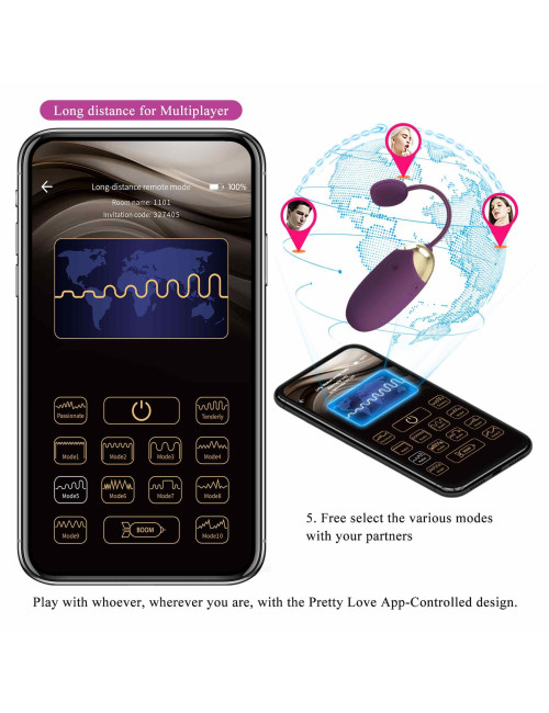 PRETTY LOVE - Abner, Mobile APP Long-distance Control 12 vibration functions