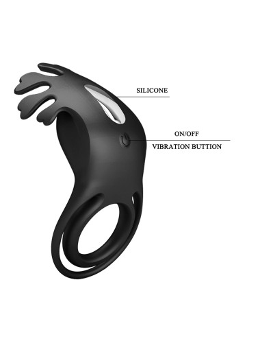 PRETTY LOVE - VIBRANT PENIS RING RUBEN Black, 7 vibration functions