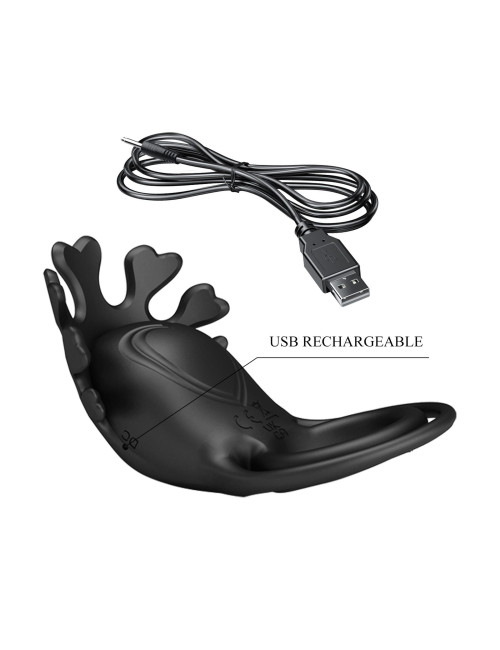 PRETTY LOVE - VIBRANT PENIS RING RUBEN Black, 7 vibration functions