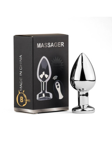 Metal Butt Plug L Vibrator USB - Remote Control