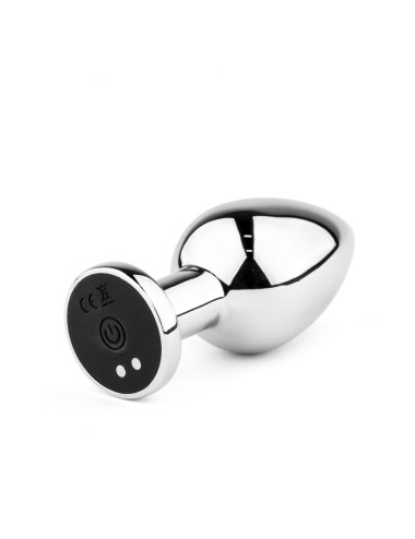 Metal Butt Plug L Vibrator USB - Remote Control