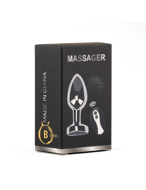 Metal Butt Plug L Vibrator USB - Remote Control