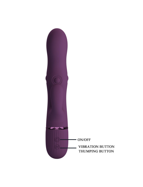 Pretty Love Zach Purple – Four-Sided Thumping Rabbit Vibrator