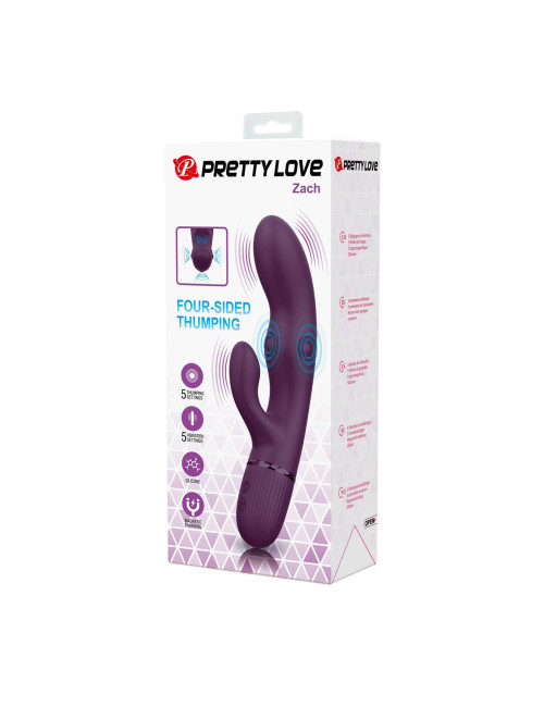 Pretty Love Zach Purple – Four-Sided Thumping Rabbit Vibrator