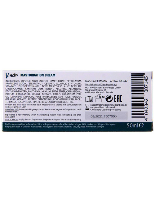 Hot V-Activ Masturbation Cream - CBD Unisex 50ml