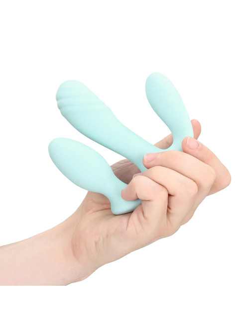Loveline - Niebieski silikonowy wibrator 3 w 1
