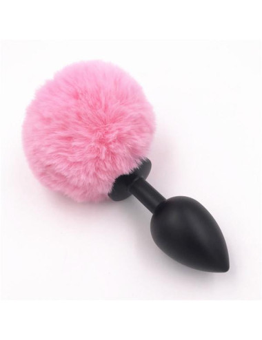 Bunny plug 3 - pack  black with pink tail starter 3 - pack