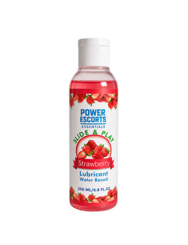 Power Escorts - DR07 - Strawberry Water-Based Lubricant 200ml – Slide & Play Personal Lube