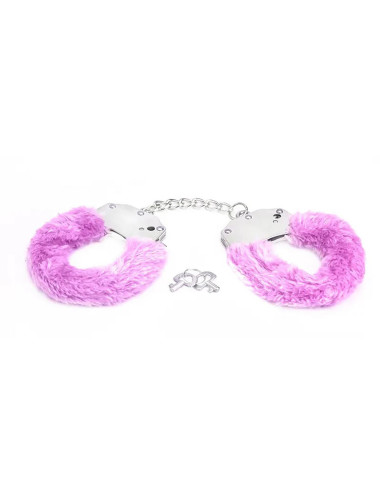 Metal handcuffs with pink furry