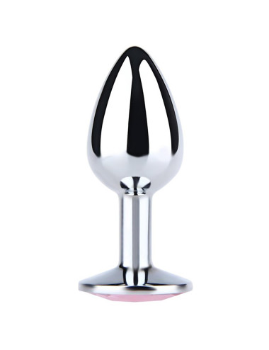 Silver Small Butt Plug with Pink Diamond