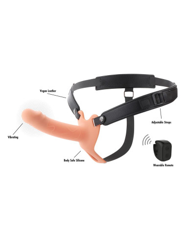 Hollow Penis Strapon Vibrating Silicone 16 cm