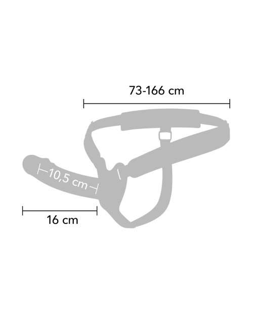 Hollow Penis Strapon Vibrating Silicone 16 cm