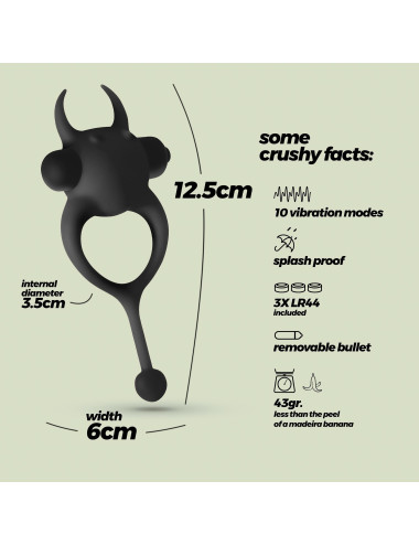 CRUSHIOUS DAEMON VIBRATING COCKRING BLACK