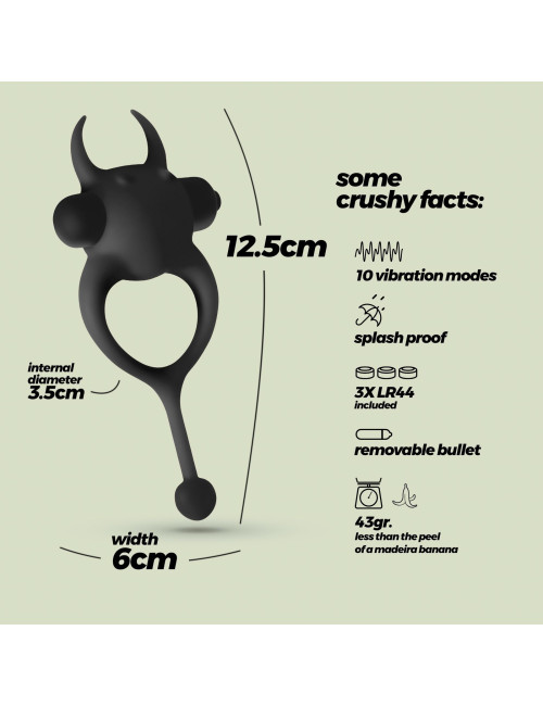 CRUSHIOUS DAEMON VIBRATING COCKRING BLACK