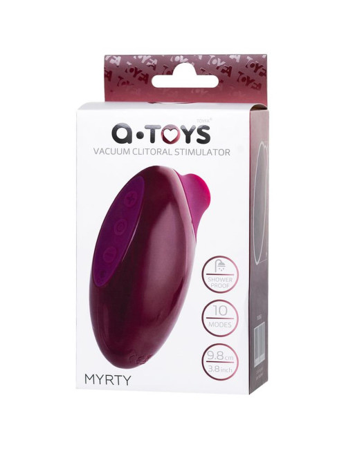 TOYFA A-Toys Myrty Clitoral Vacuum Stimulator, burgundy, 9.8 cm