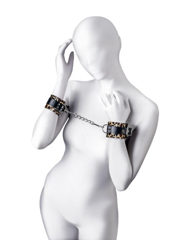 Anonymo handcuffs, PU leather, print, 19.5 cm