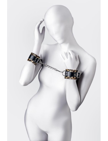 Anonymo handcuffs, PU leather, print, 19.5 cm