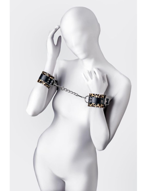 Anonymo handcuffs, PU leather, print, 19.5 cm