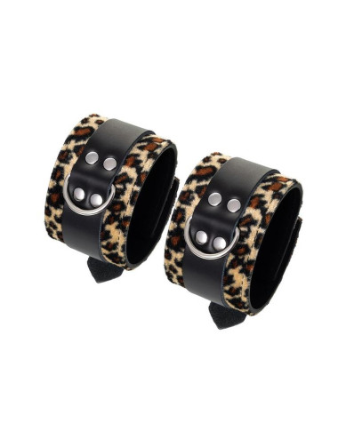 Anonymo handcuffs, PU leather, print, 19.5 cm