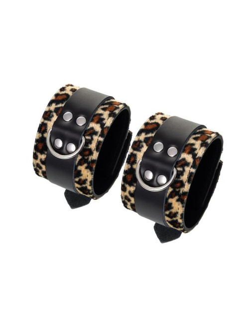 Anonymo handcuffs, PU leather, print, 19.5 cm
