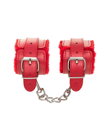 Anonymo handcuffs, PU leather, red, 27 cm