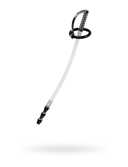 Urethral catheter TOYFA Metal, with replaceable securing rings, silicone, silver, 23cm