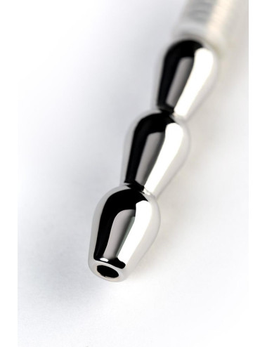 Urethral catheter TOYFA Metal, with replaceable securing rings, silicone, silver, 23cm