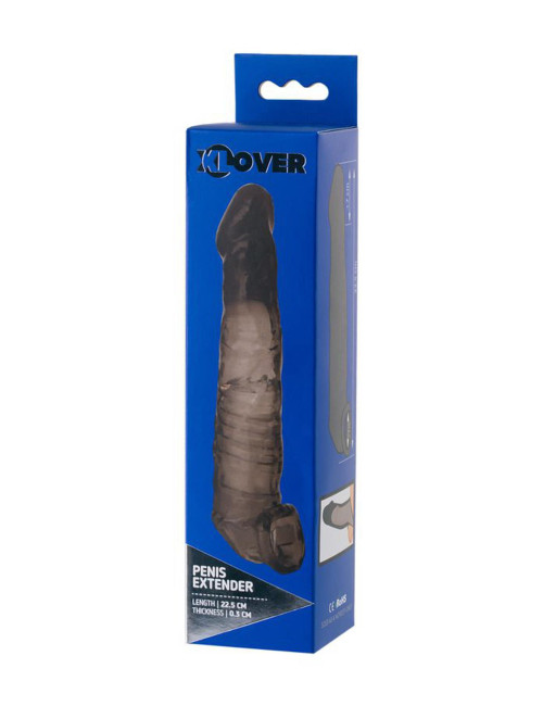 Sleeve ToyFa Xlover, to increase size, TPE, black,transparent , 22,5 cm
