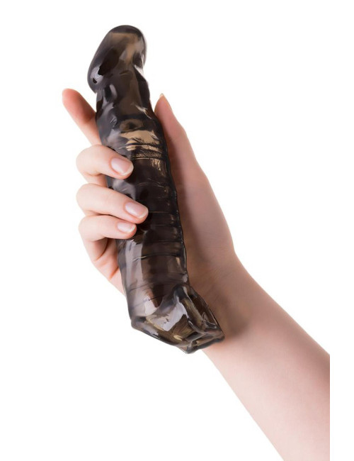 Sleeve ToyFa Xlover, to increase size, TPE, black,transparent , 22,5 cm