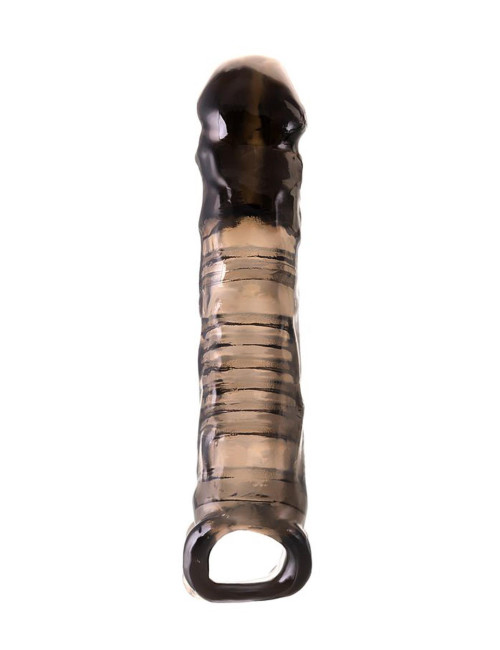 Sleeve ToyFa Xlover, to increase size, TPE, black,transparent , 22,5 cm