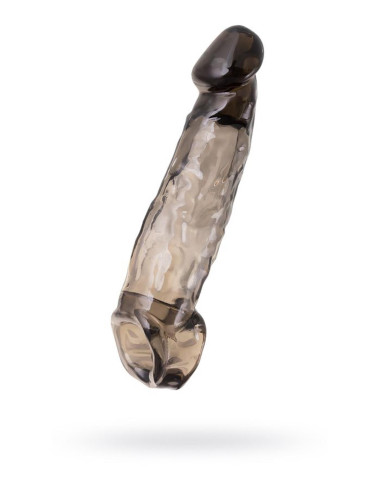 Sleeve ToyFa Xlover, to increase size, TPE, black,transparent , 19,5 cm