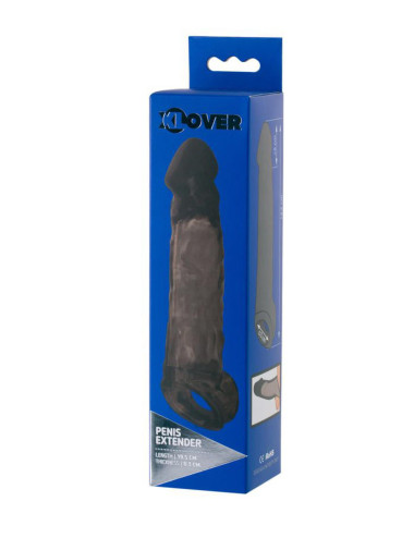 Sleeve ToyFa Xlover, to increase size, TPE, black,transparent , 19,5 cm