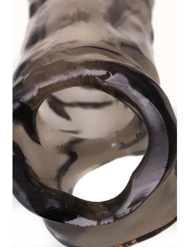 Sleeve ToyFa Xlover, to increase size, TPE, black,transparent , 19,5 cm