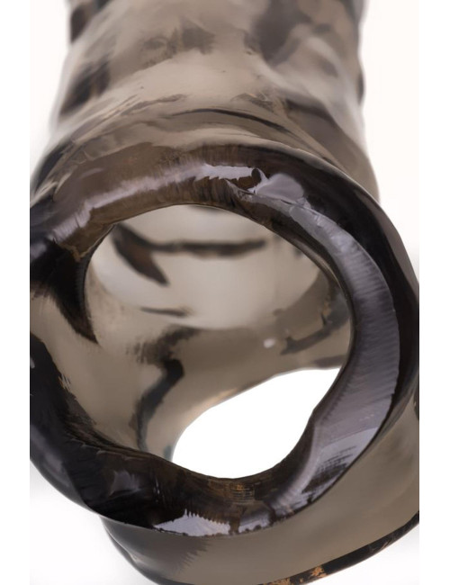 Sleeve ToyFa Xlover, to increase size, TPE, black,transparent , 19,5 cm